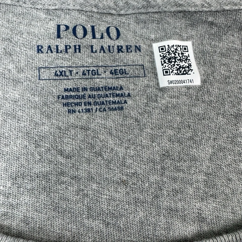 Polo Ralph Lauren Gray Blue RL 67 Graphic T Shirt Mens 4XLT New 711866982040
